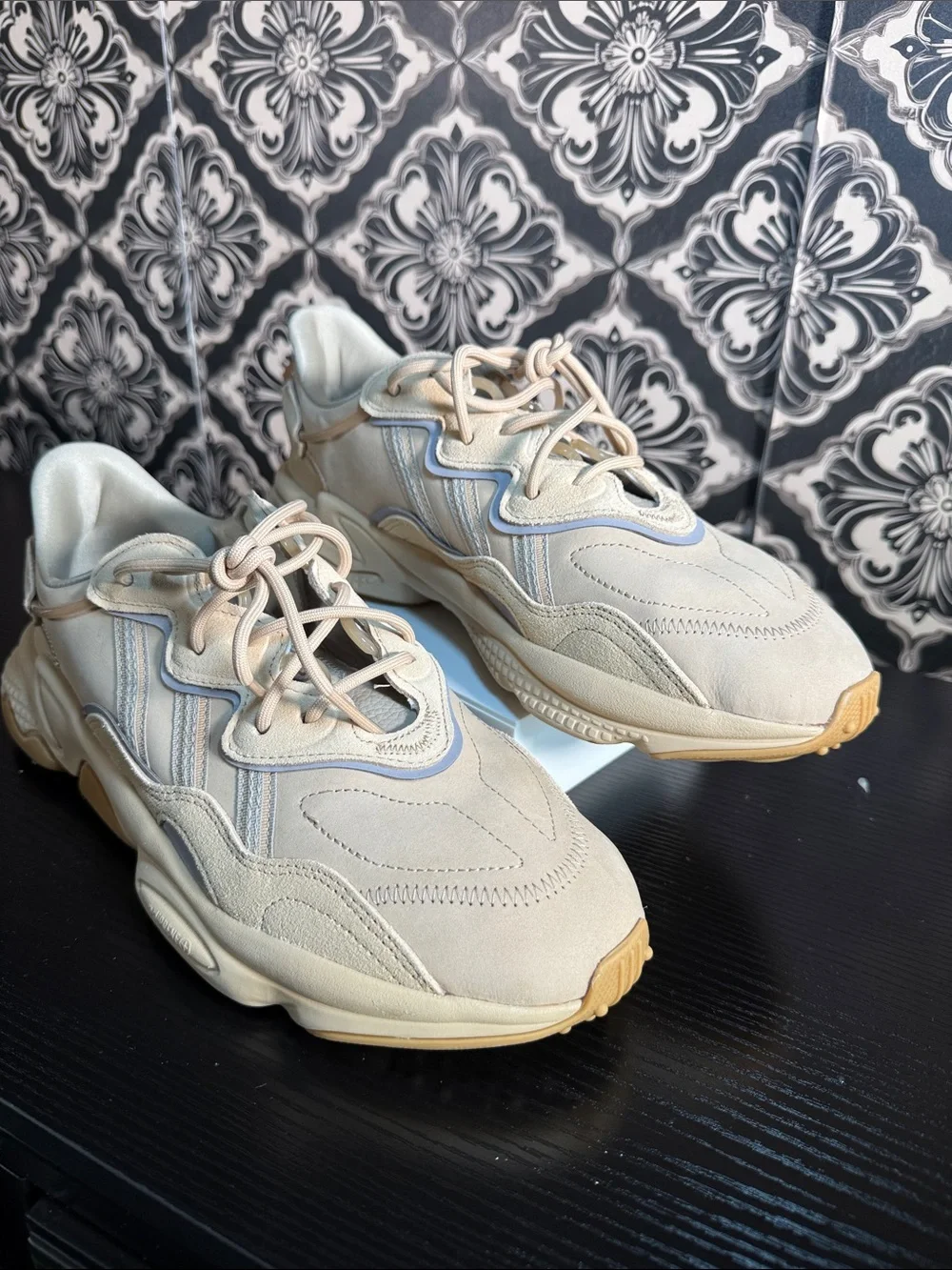 Adidas Adiprene Men’s Chunky Sneakers in Beige and Light Blue